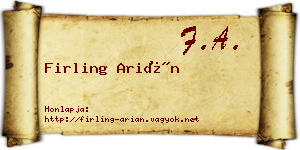 Firling Arián névjegykártya
